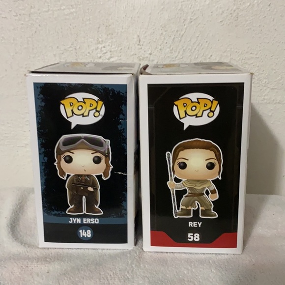 Star ⭐️ Wars/Loungefly/Ewok bag+REY/JYN POP Funko 5”